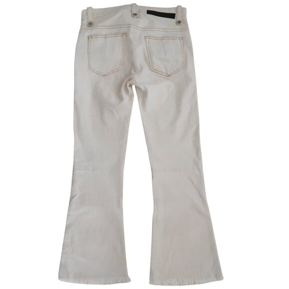 UNRAVEL PROJECT Off White lace up flare jeans sz 27  BEN TAVERNITI - Picture 4 of 10